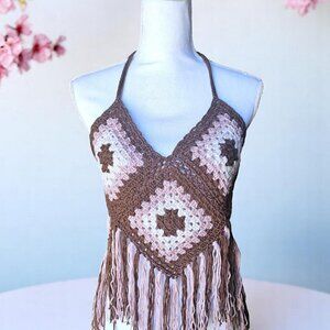 Handmade‎ Crochet Granny Square Top